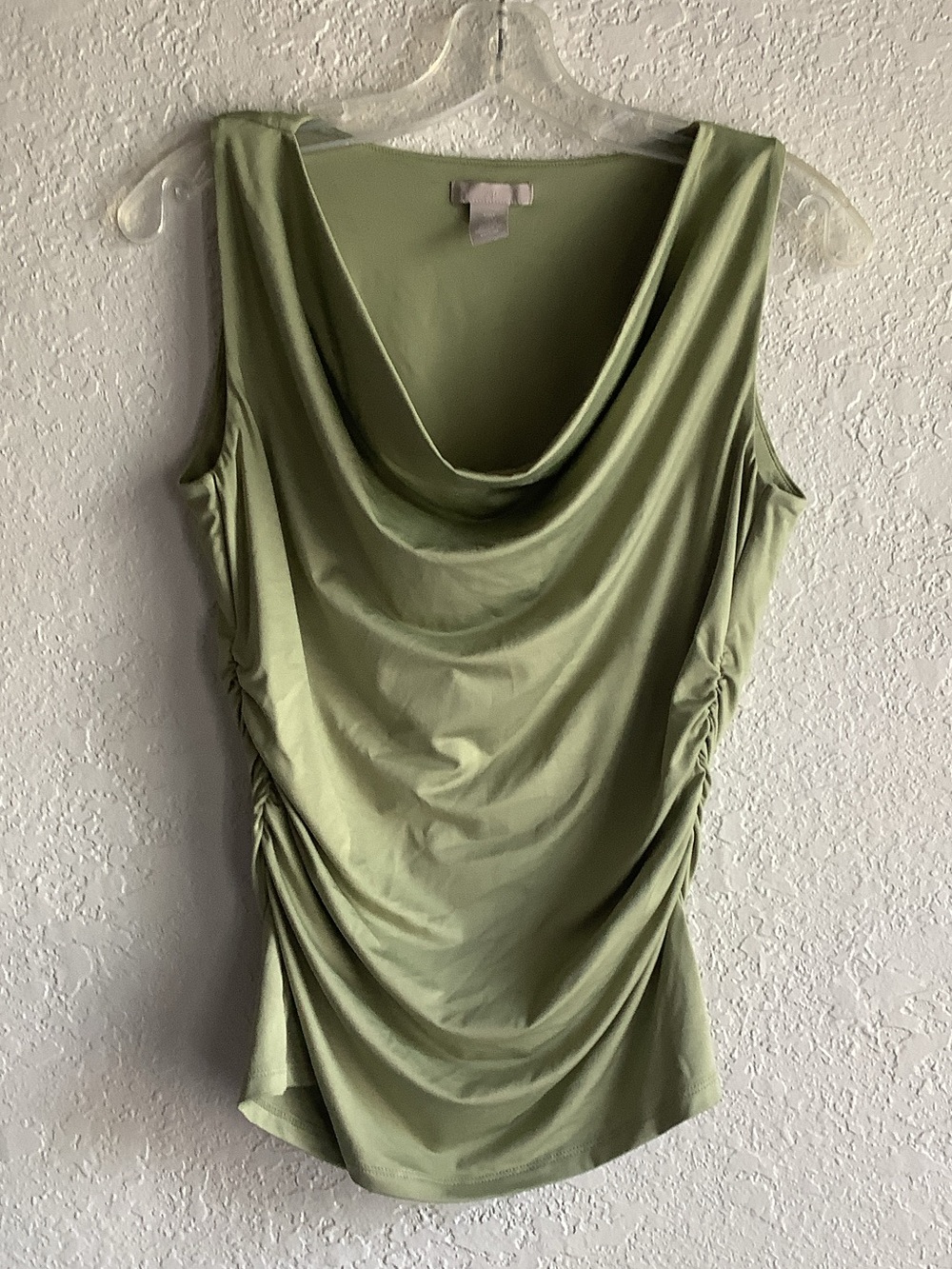 H&M Light Sage Draped Cowl Tank Top